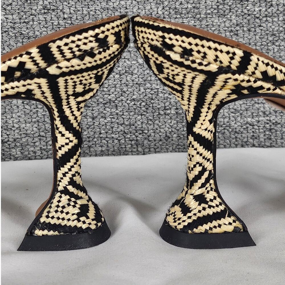 ASOS DESIGN SHERLOCK CREAM & BLACK MULES – 3" MID HEEL – SIZE US 6 – POINTED TOE - Picture 8 of 10